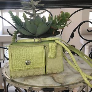 Brighton Vintage Apple Green crossbody wallet